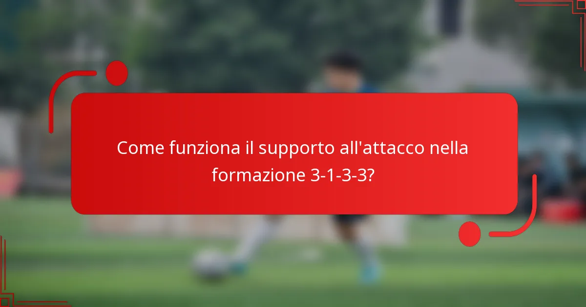 Come funziona il supporto all'attacco nella formazione 3-1-3-3?