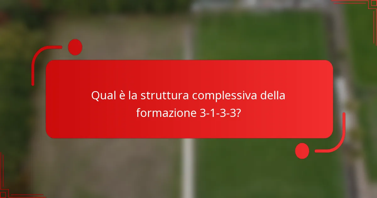 Qual è la struttura complessiva della formazione 3-1-3-3?