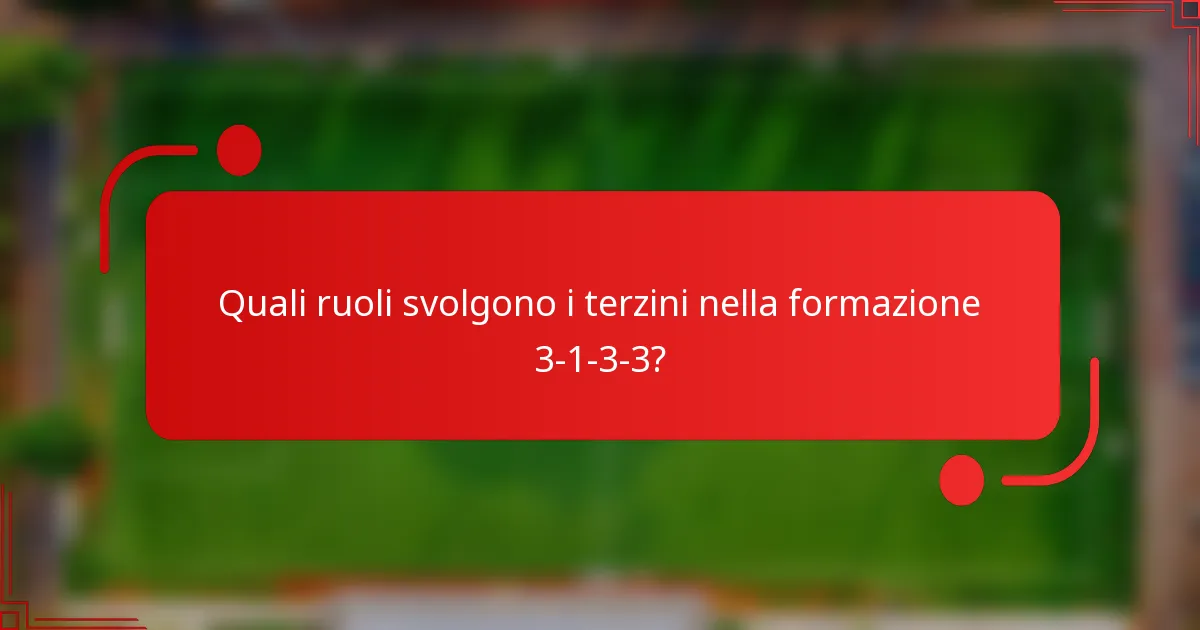 Quali ruoli svolgono i terzini nella formazione 3-1-3-3?